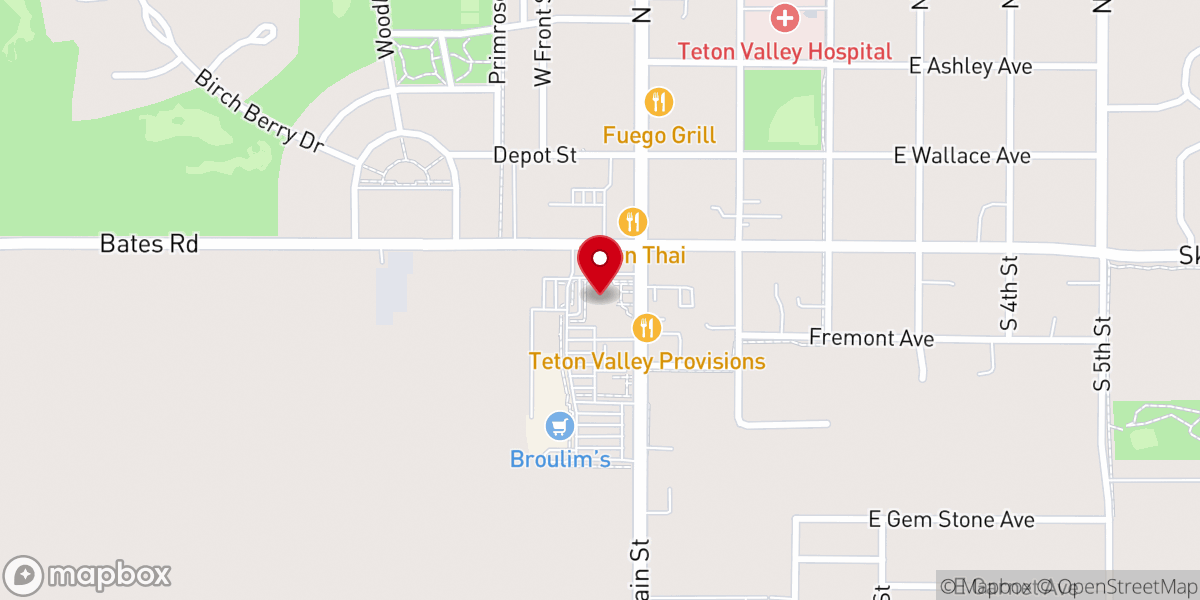 Map showing location of Church in the Tetons