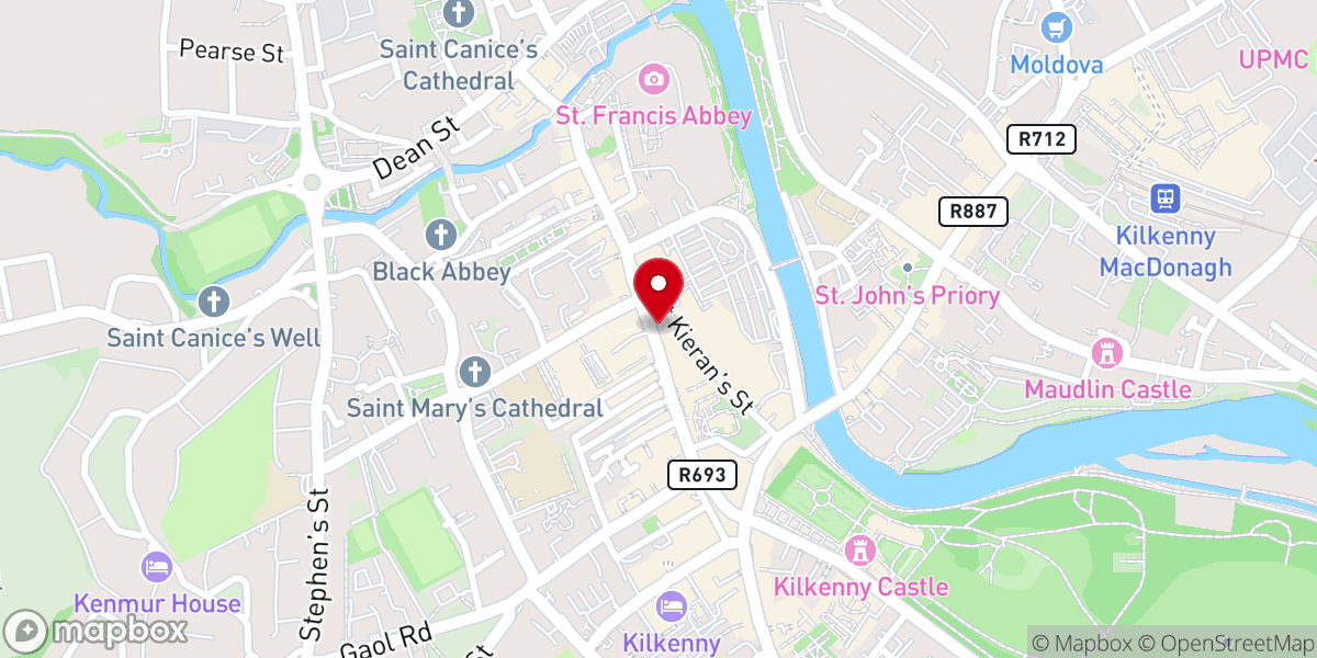 Map showing location of Marble City Bar & Tea Rooms