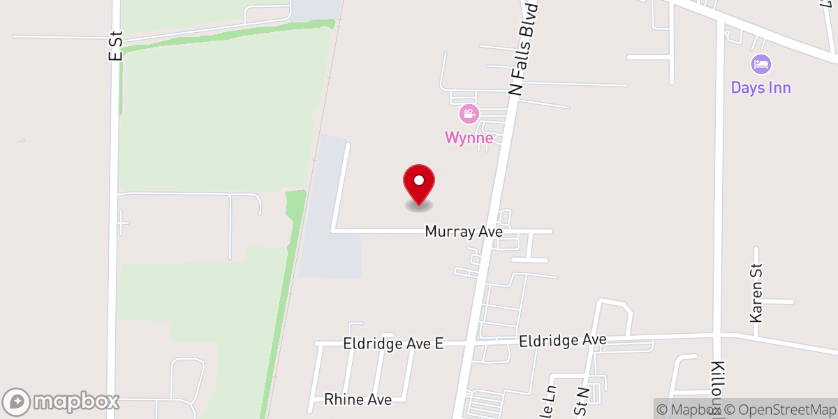 Map showing location of Calvary Apostolic Church