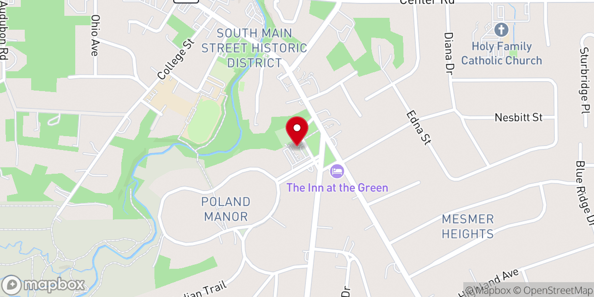 Map showing location of Poland Presbyterian Church