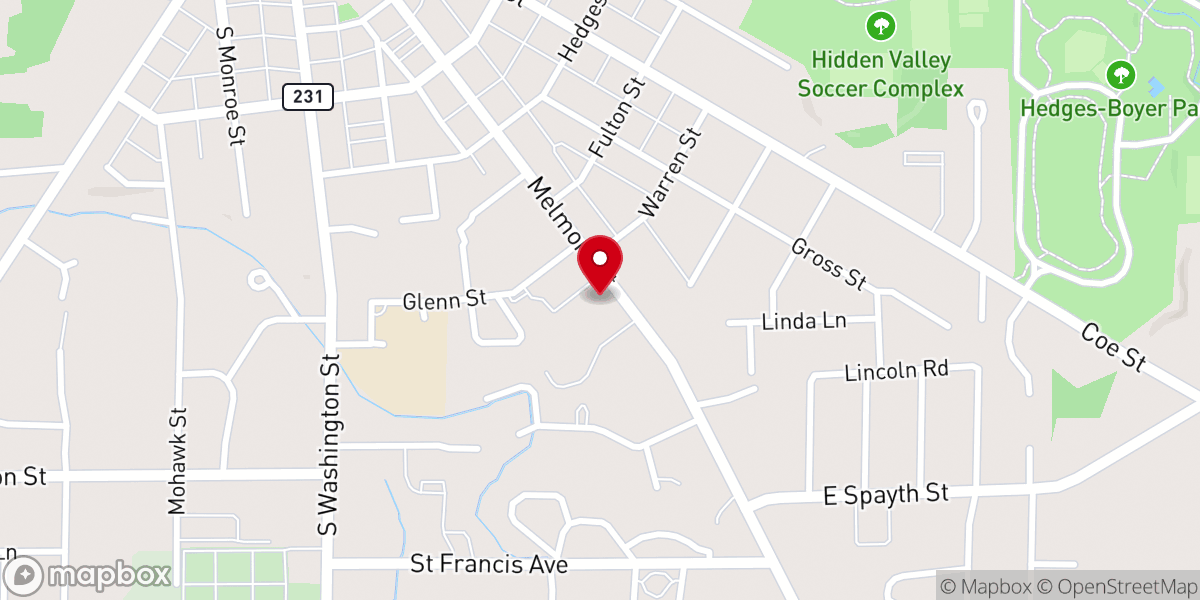 Map showing location of First Lutheran Church