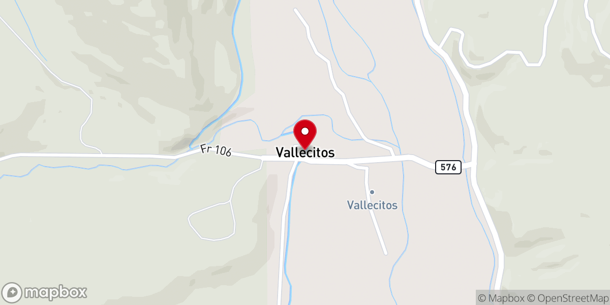 Map showing location of Vallecitos