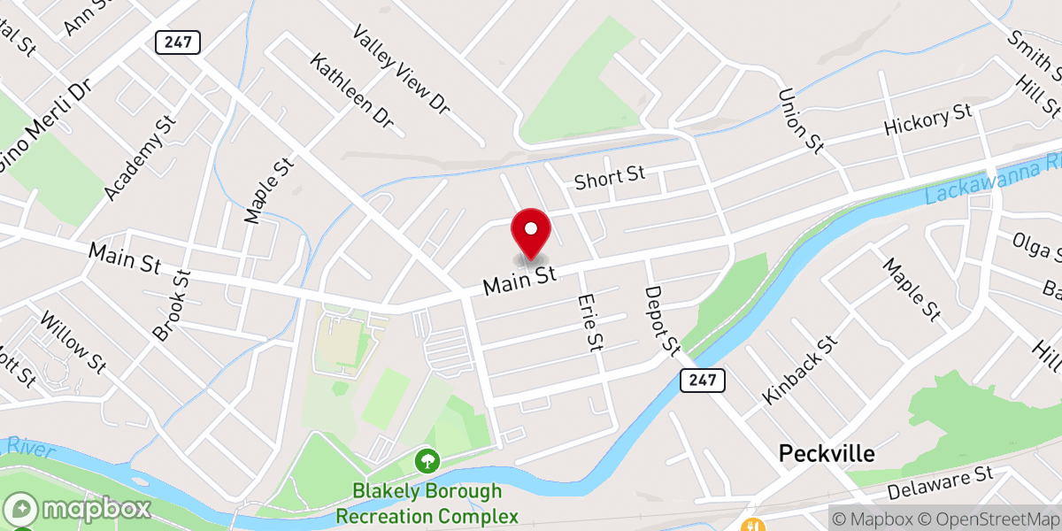 Map showing location of Peckville United Methodist Church