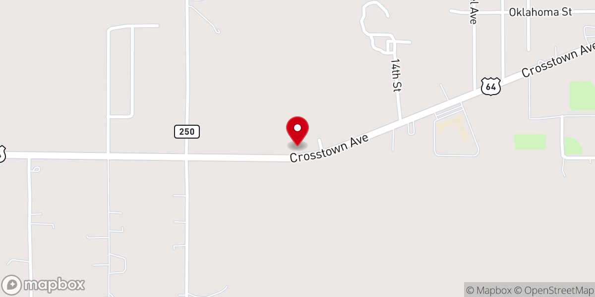 Map showing location of Hilltop County Church