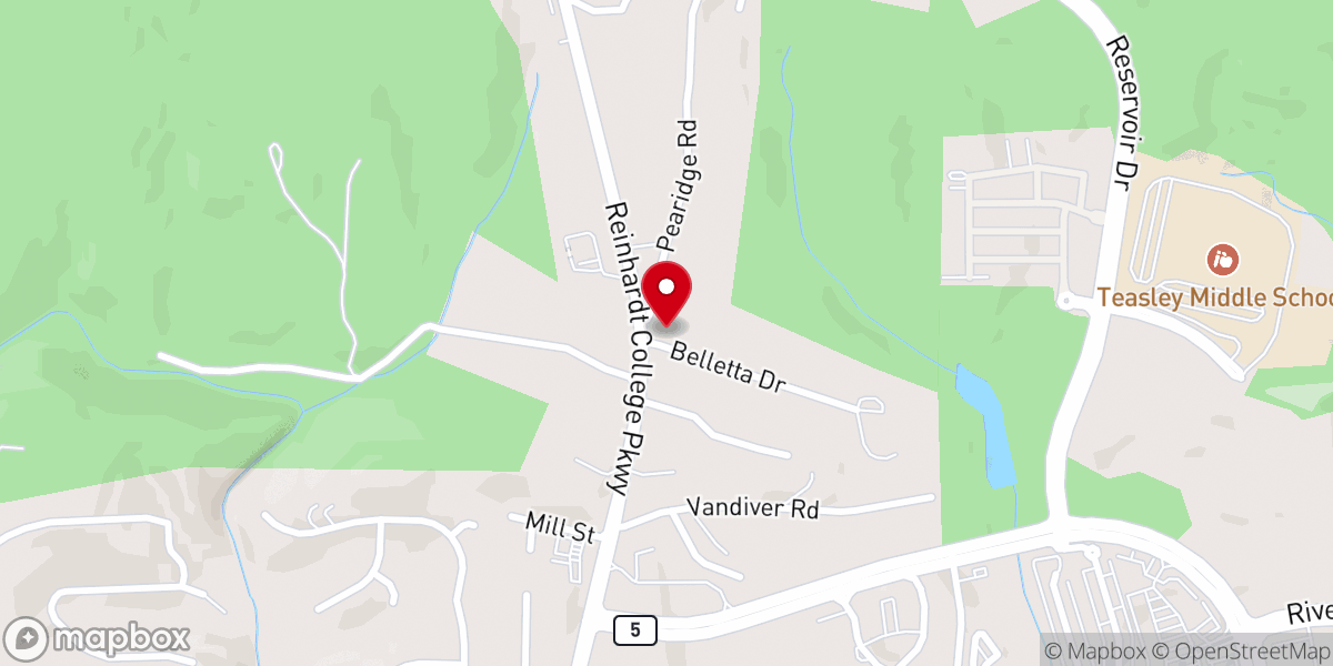 Map showing location of Hickory Log Baptist Church