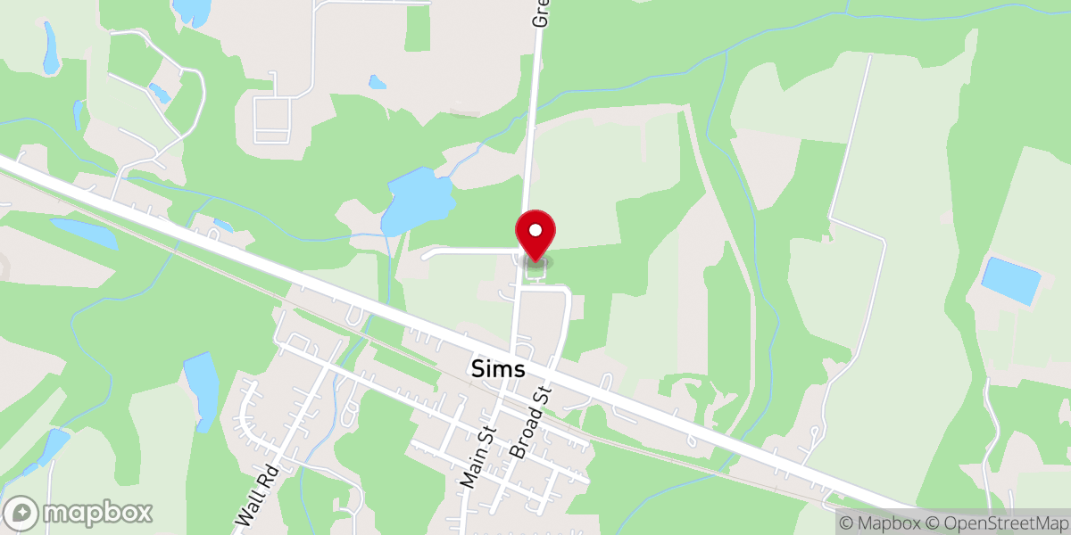 Map showing location of Town of Sims Park