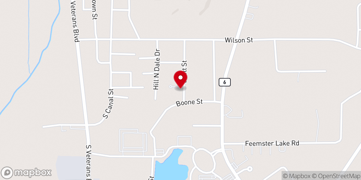 Map showing location of Emmanuel Baptist Church