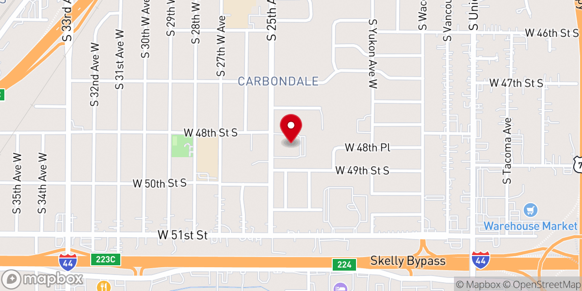 Map showing location of EBC Tulsa
