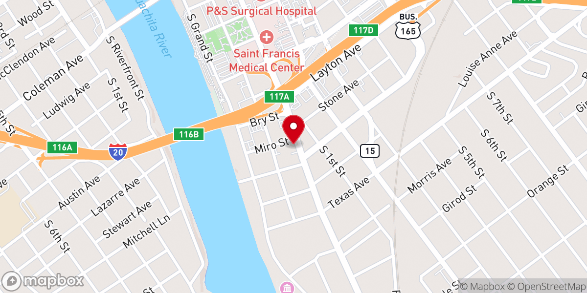 Map showing location of Ouachita Parish Coroner