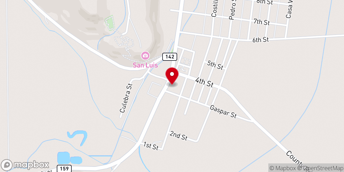 Map showing location of Costilla County District Court