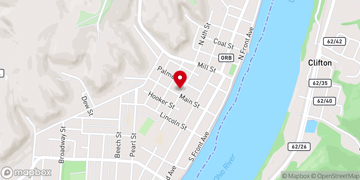 Map showing location of Mt Moriah Baptist Church
