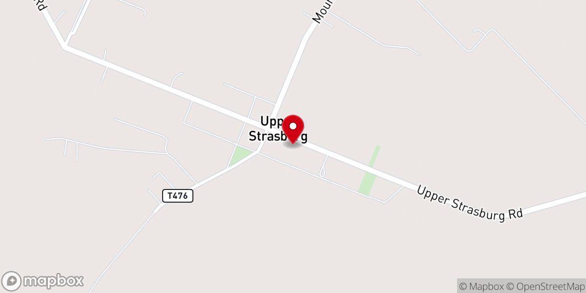 Map showing location of Upper Strasburg Bible Church