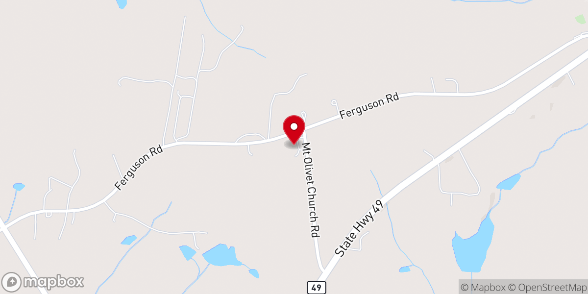 Map showing location of Mount Olivet Church