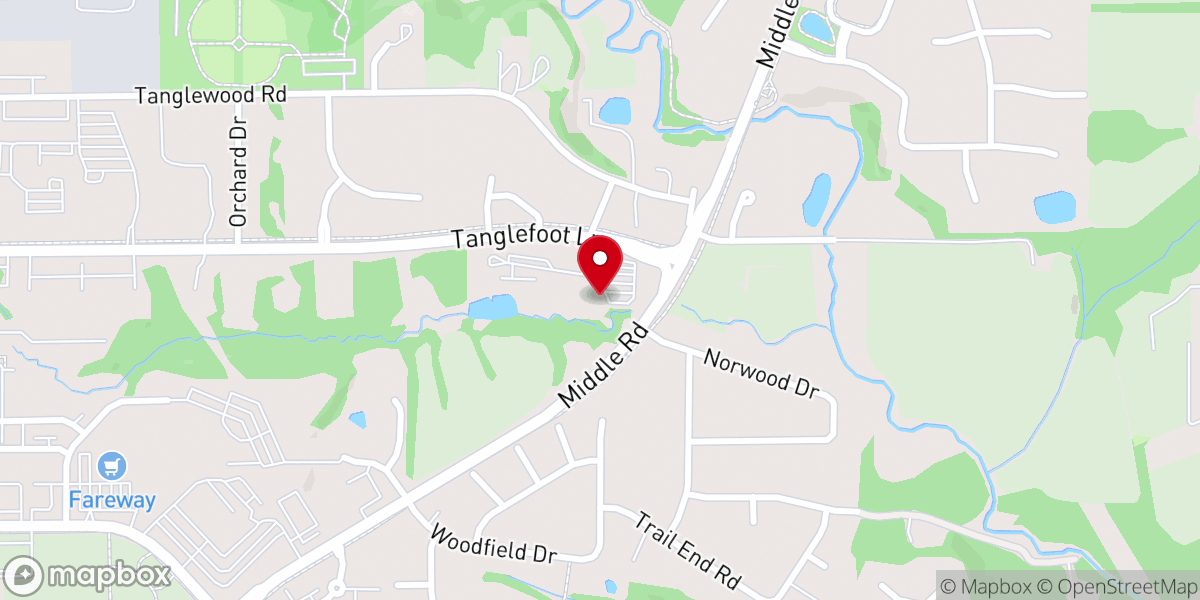 Map showing location of Tanglewood Hills