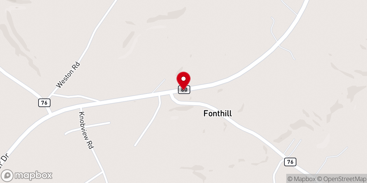 Map showing location of Coffey's Chapel Community Church