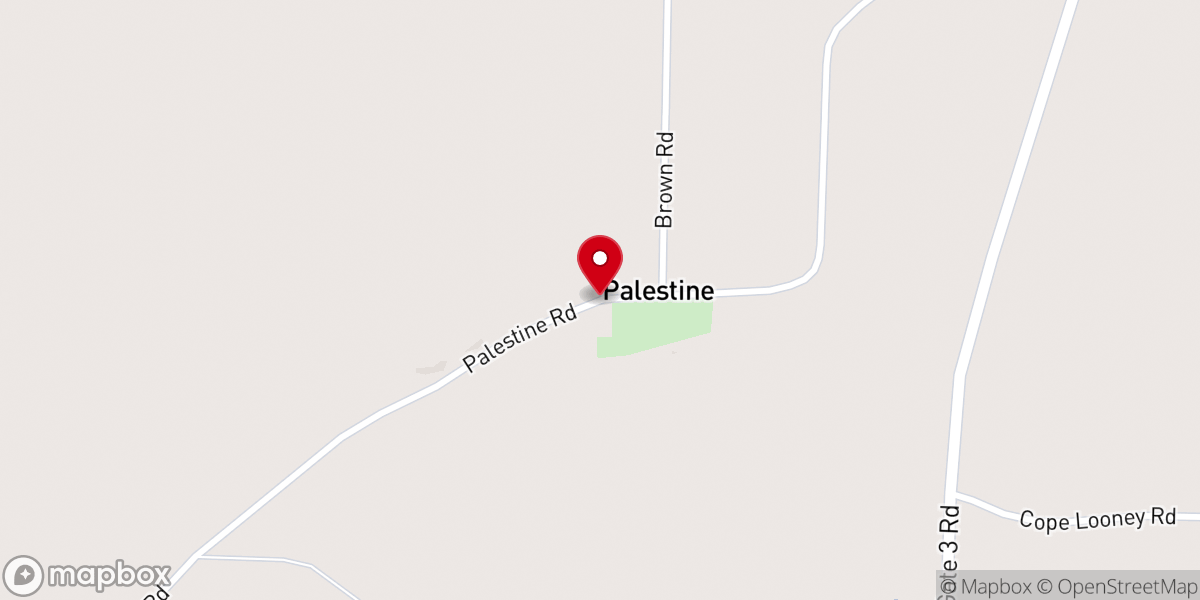 Map showing location of Palestine United Methodist Church