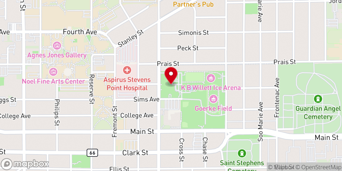 Map showing location of Stevens Point Friends Meeting