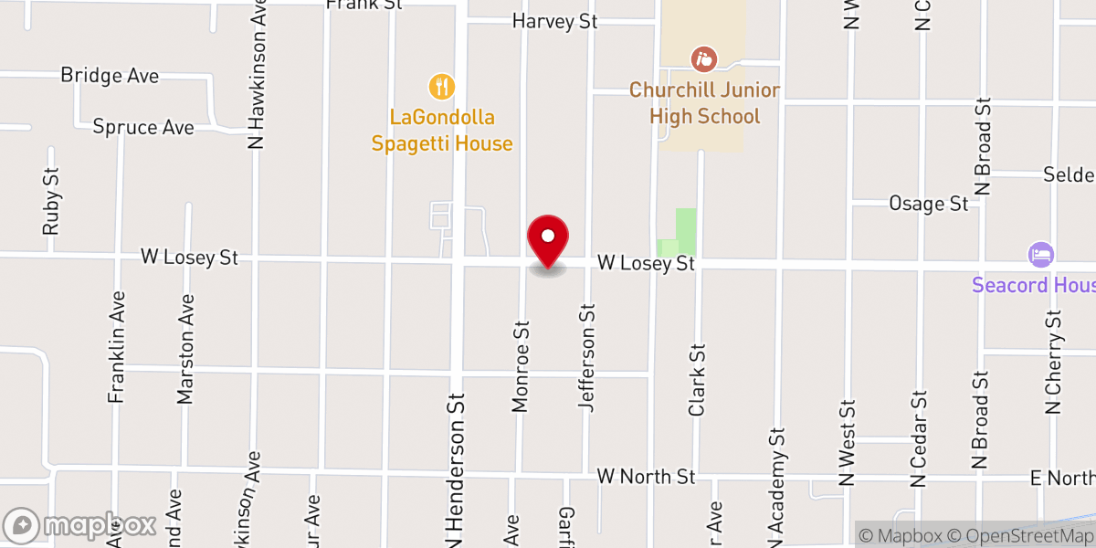 Map showing location of Greater Heights Worship Center