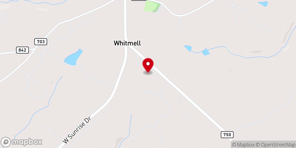 Map showing location of Whitmell Christian Church