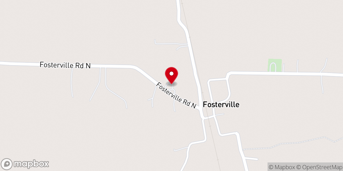 Map showing location of Fosterville Baptist Church