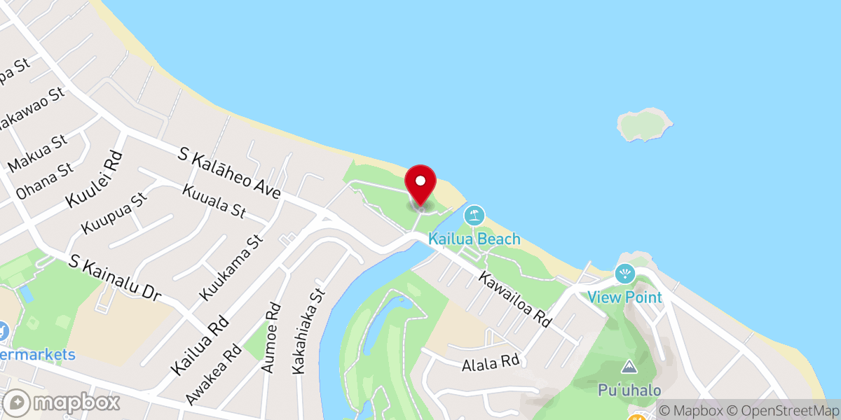 Map showing location of Kailua Beach Park