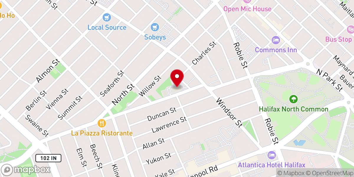 Map showing location of Christ Church Halifax