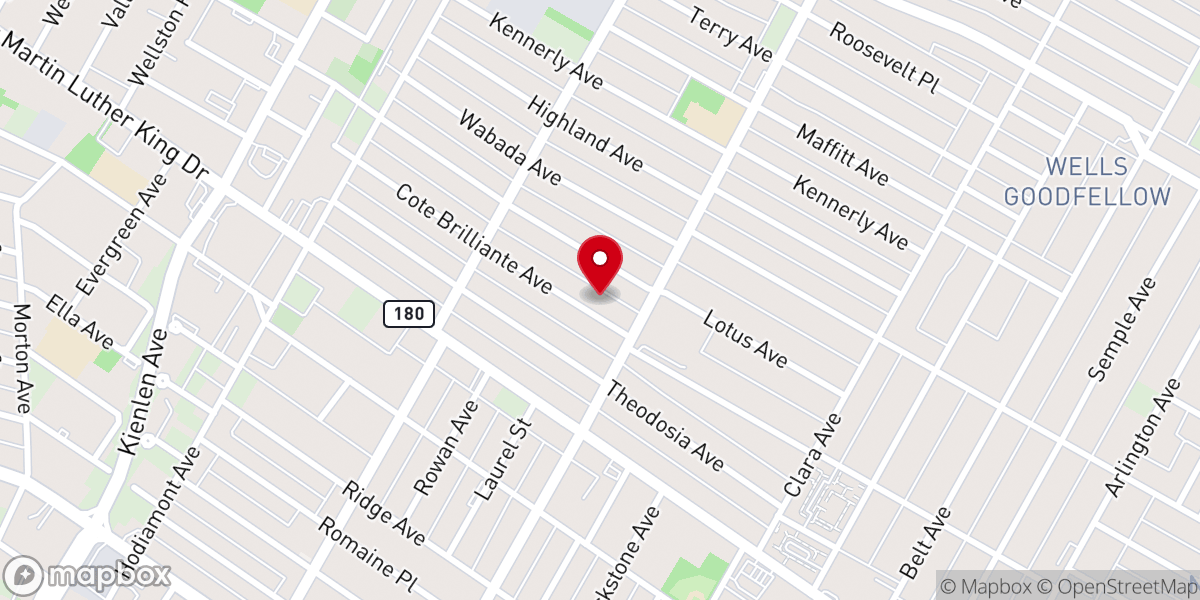 Map showing location of Perfect Peace Baptist Church