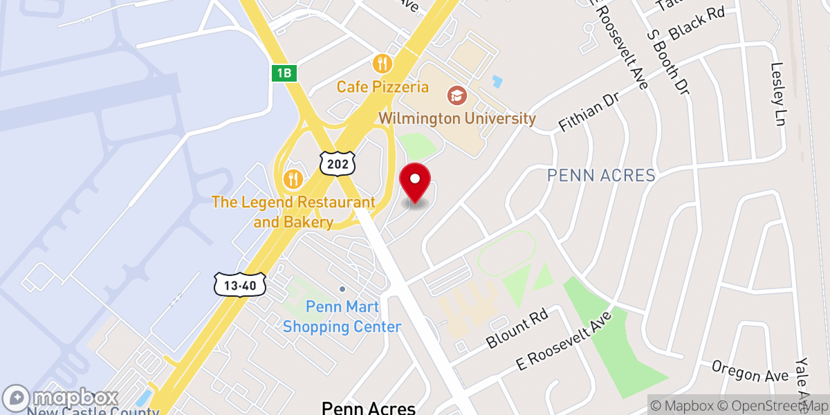 Map showing location of Asbury United Methodist Church