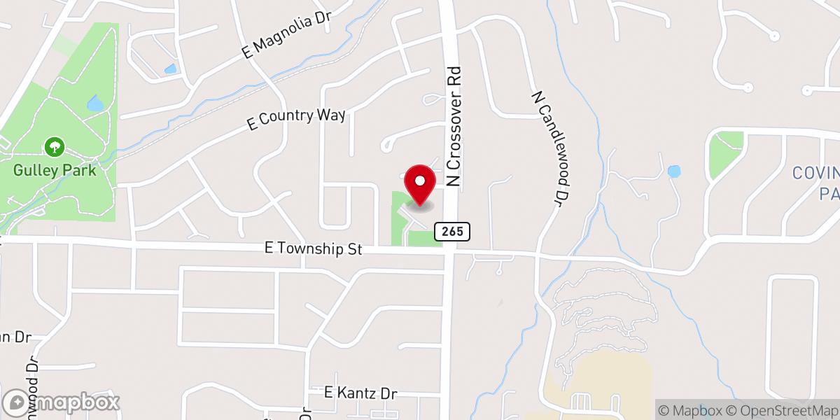 Map showing location of Saint John's Lutheran Church