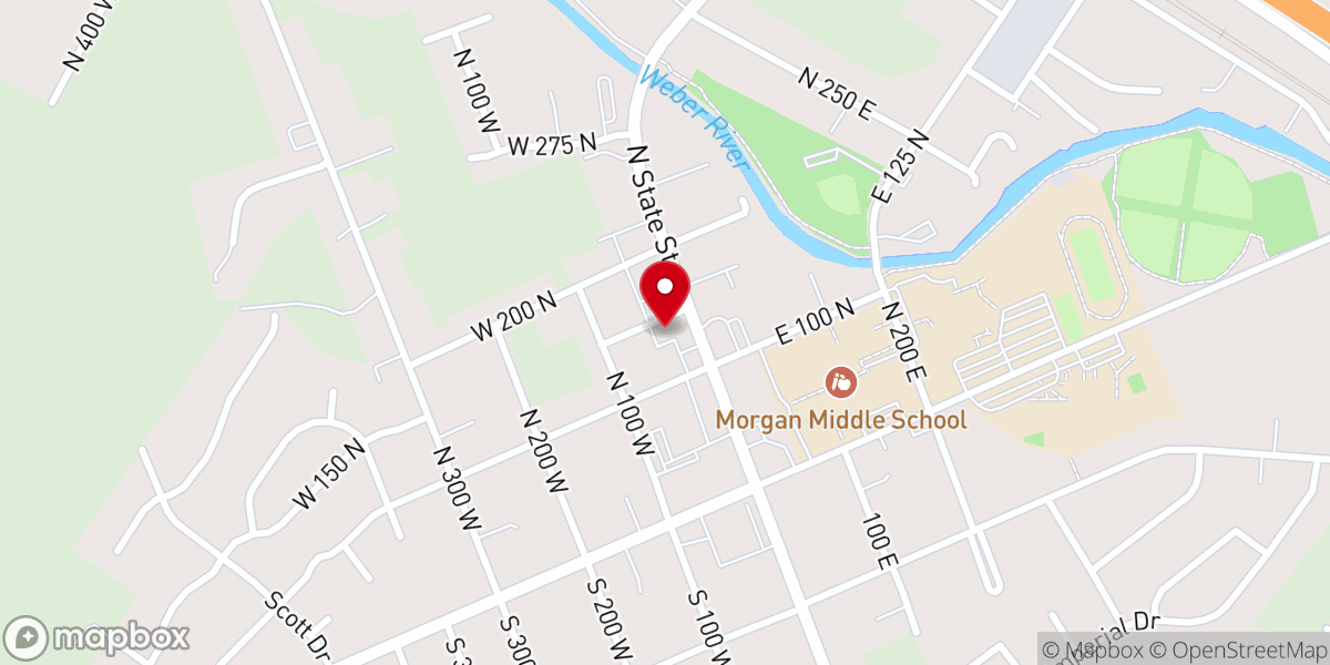 Map showing location of Morgan County Food Pantry - Food Distribution Center