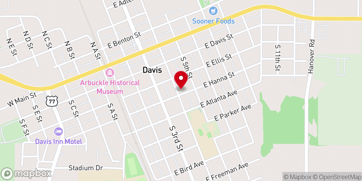Map showing location of First Christian Church