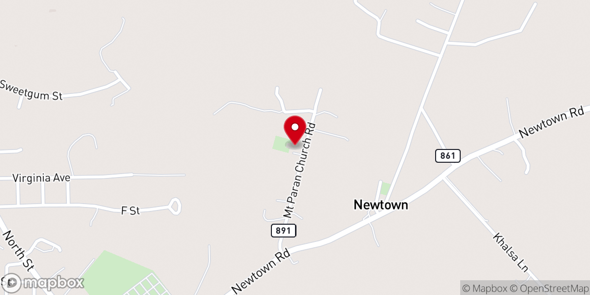 Map showing location of Mount Paran Baptist Church