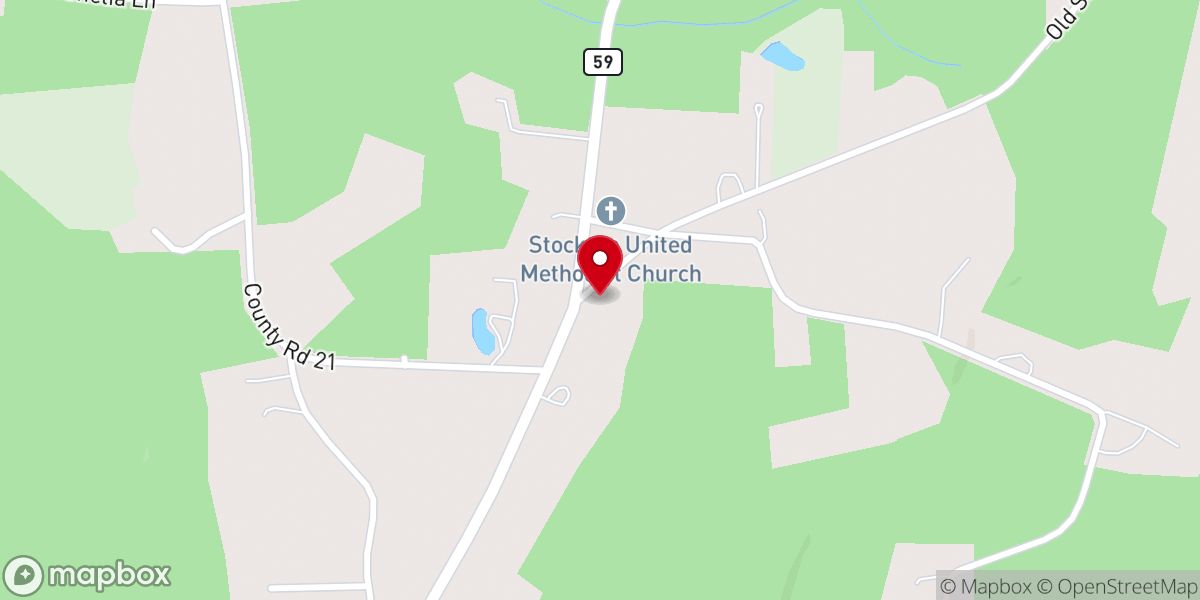 Map showing location of Stockton Presbyterian Church