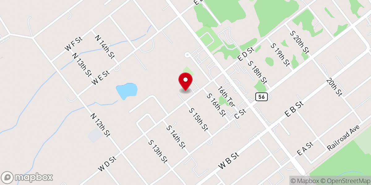 Map showing location of First Baptist Church of Butner