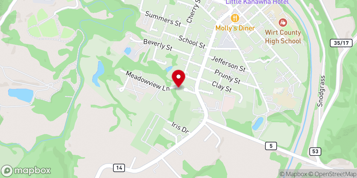 Map showing location of Old Time Missionary Baptist Church