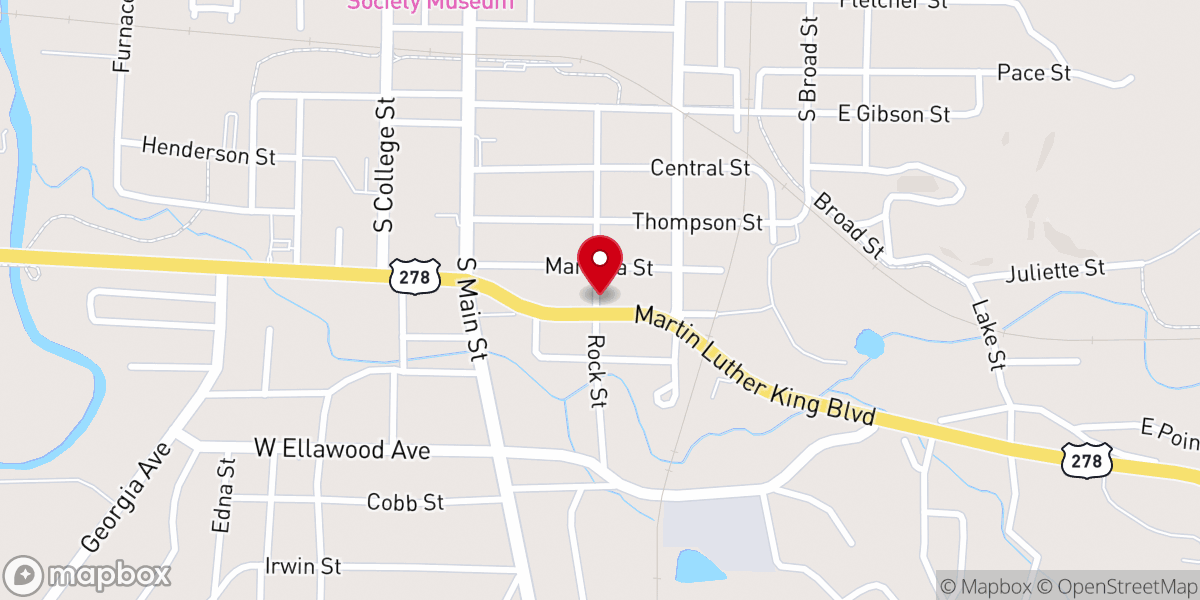 Map showing location of Ebenezer African Methodist Episcopal Church