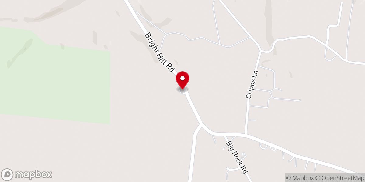 Map showing location of Bright Hill United Methodist