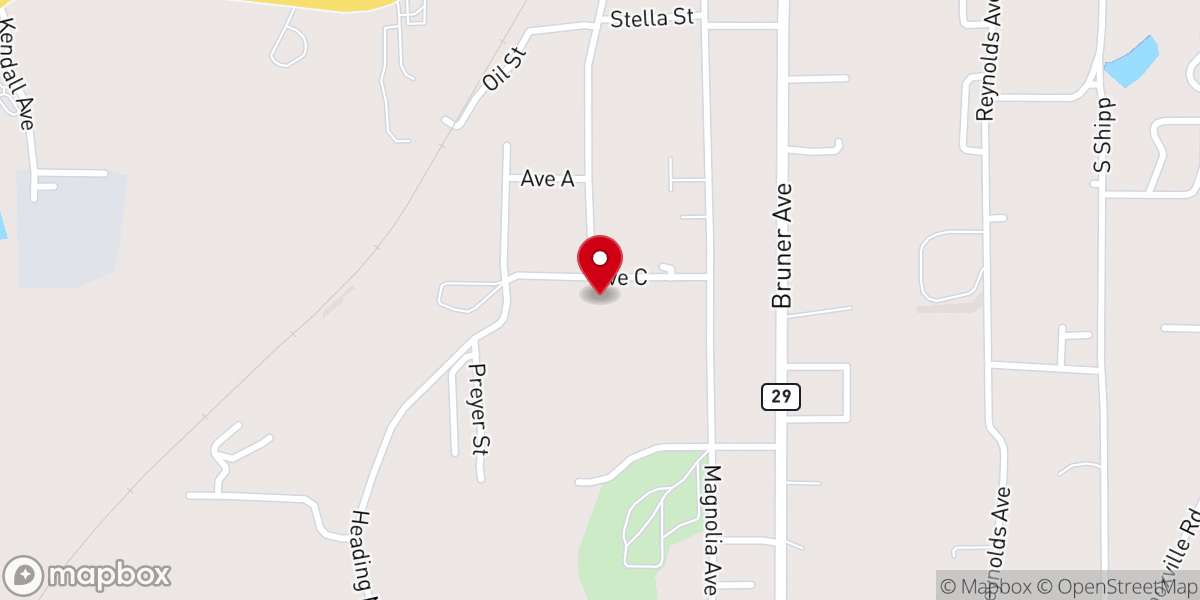 Map showing location of Bower Memorial Baptist Church