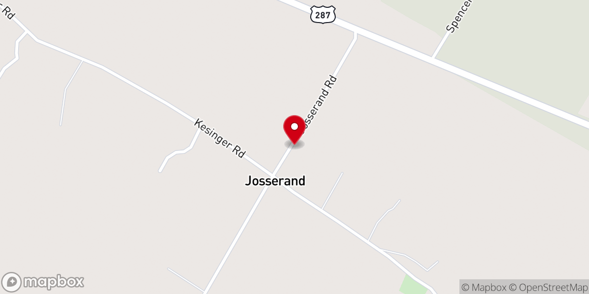 Map showing location of Josserand Baptist Church