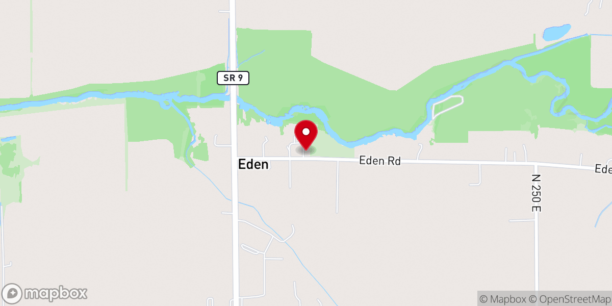 Map showing location of Eden United Methodist Church