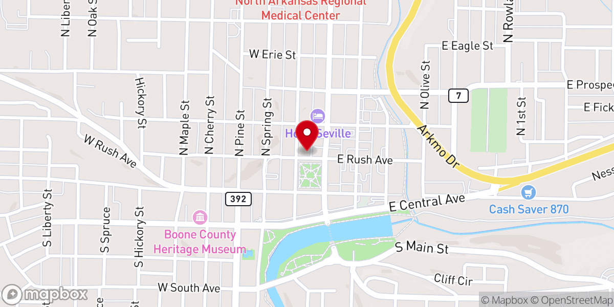 Map showing location of Lyric Theater - Ozark Arts Council