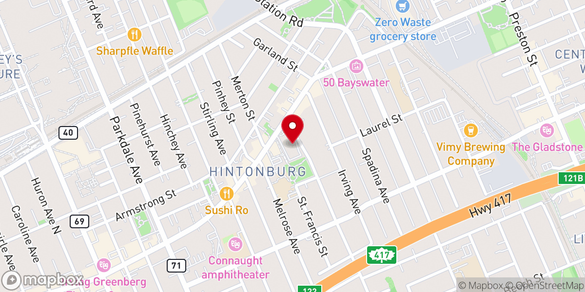 Map showing location of St. Francois d'Assise