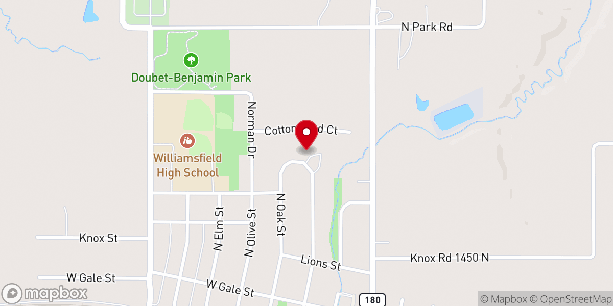 Map showing location of Williamsfield United Methodist