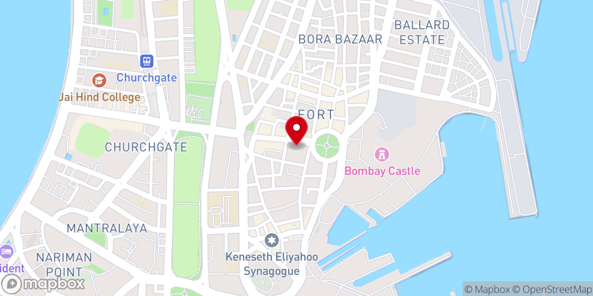 Map showing location of St. Thomas’ Cathedral ( C.N.I ), Mumbai