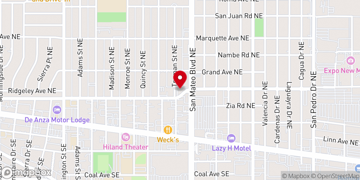 Map showing location of Hillcrest Church