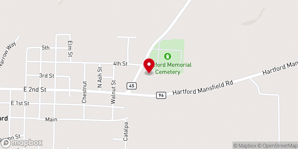 Map showing location of Faith Chapel Church
