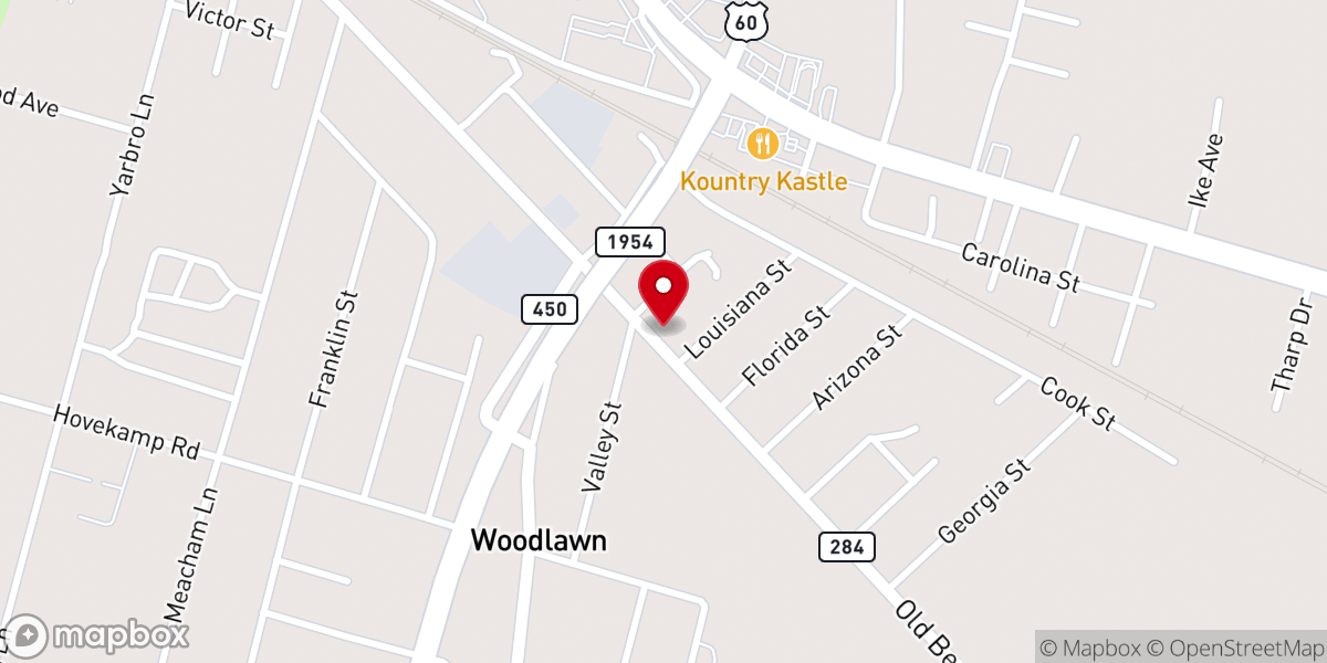Map showing location of Woodlawn Church