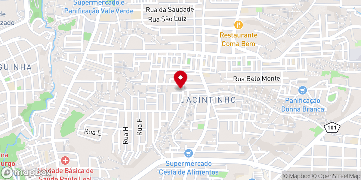 Map showing location of Igreja Pentecostal Construindo a Arca