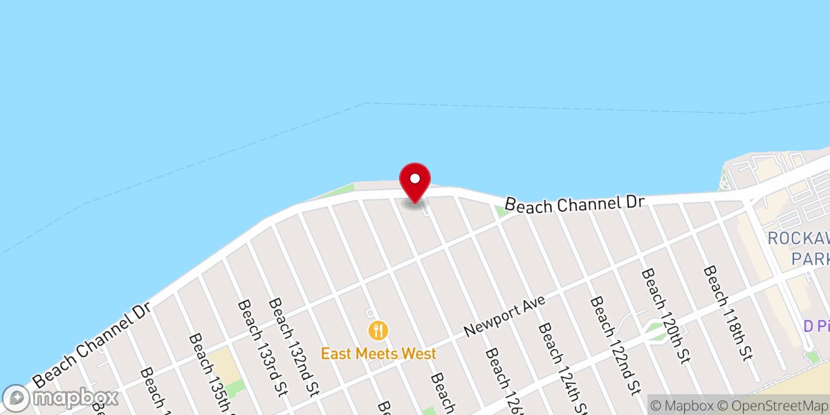 Map showing location of Belle Harbor Yacht Club
