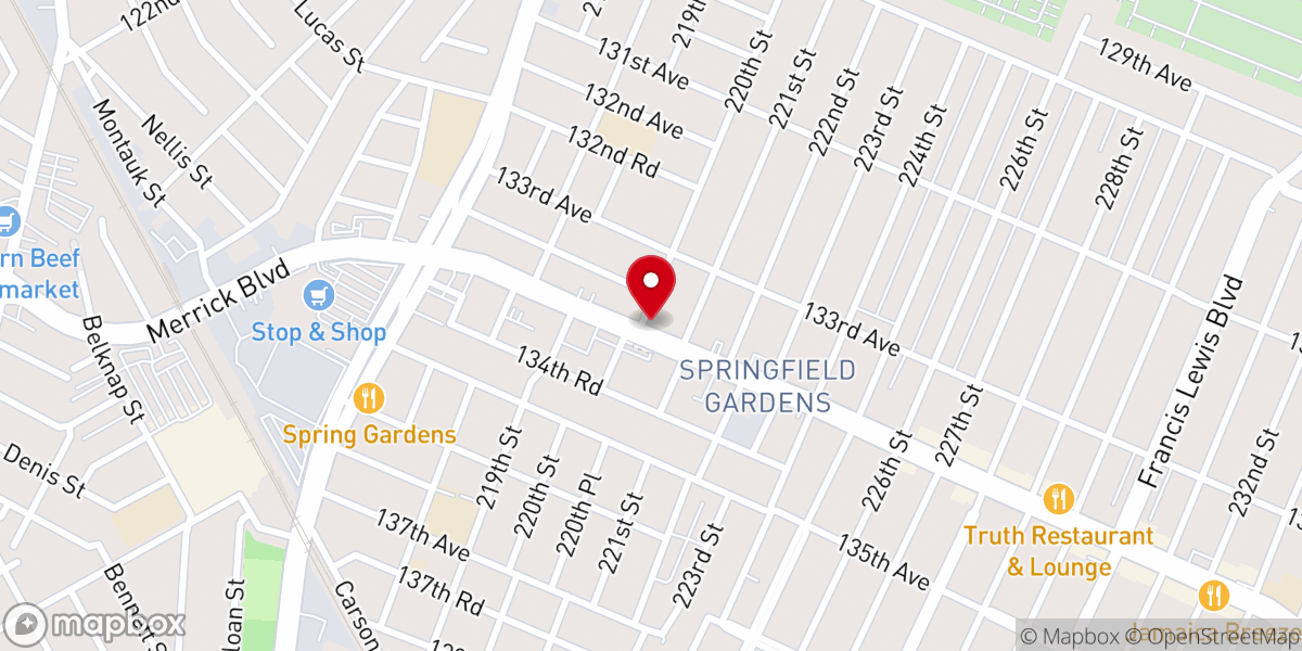 Map showing location of Lighthouse Baptist Church Queens